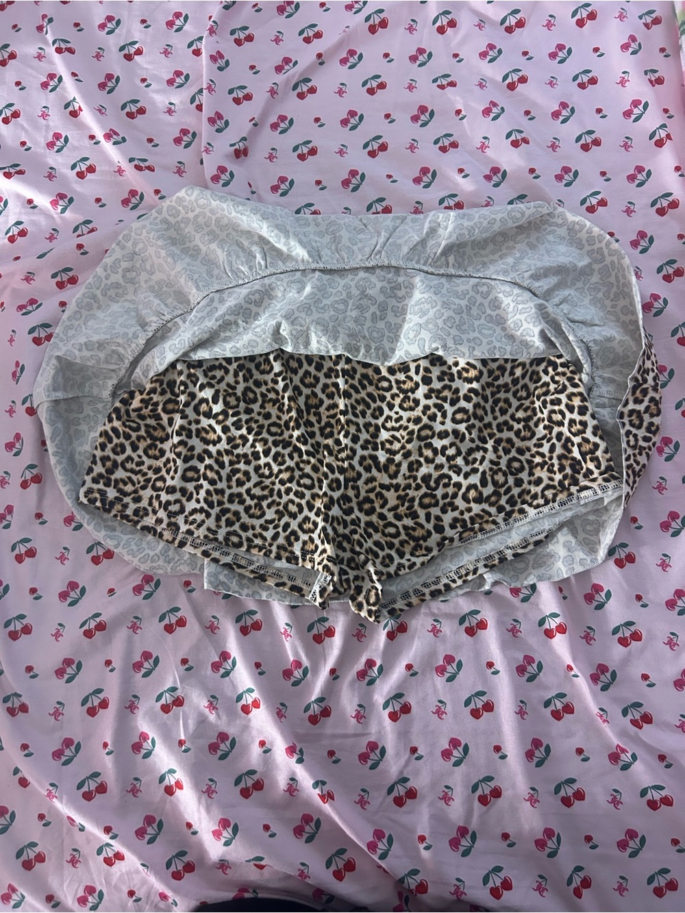 Leopard Print Ruffle Mini Skort- Brown - Picture 3 of 6